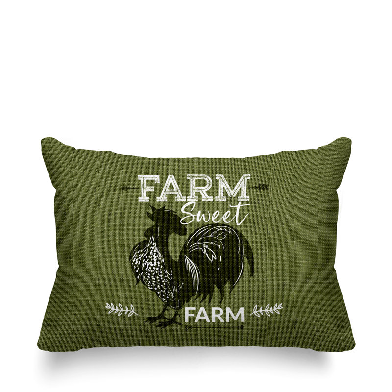 Coussin intérieur / extérieur Cooper Farm House Rooster, Vert