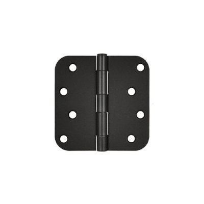 Deltana S44R51B 4" x 4" x 5/8" Radius Hinge; Flat Black Finish