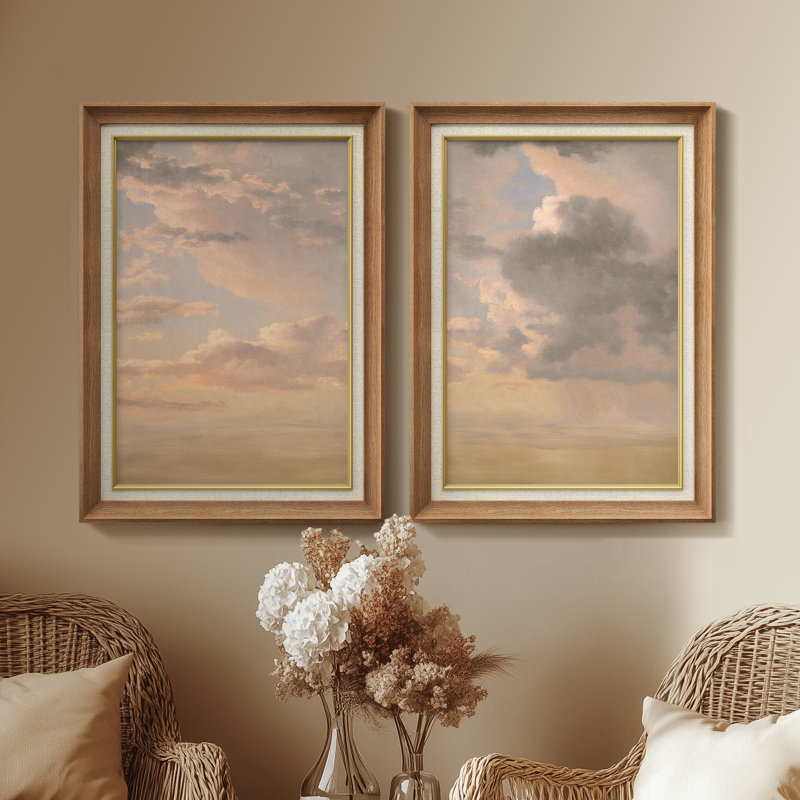 Ensemble de 2 œuvres d'art encadrées de qualité supérieure sur toile de qualité supérieure avec cadre de 26 po x 36 po