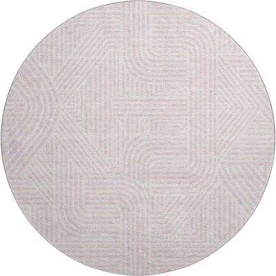 Premium Machine Washable Prisco Pink Rug
