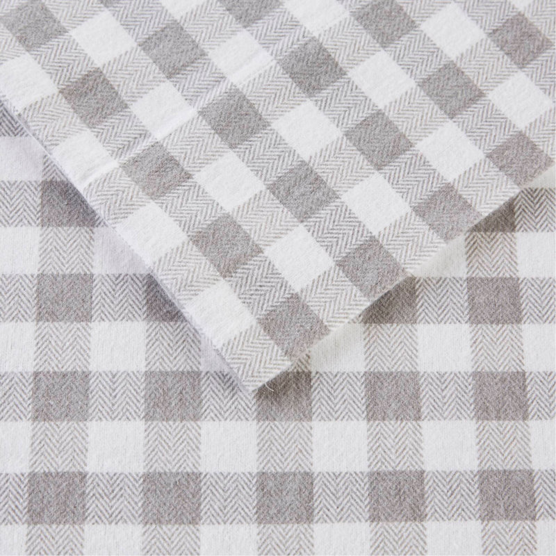 Ensemble de 4 draps imprimés à carreaux gris à chevrons