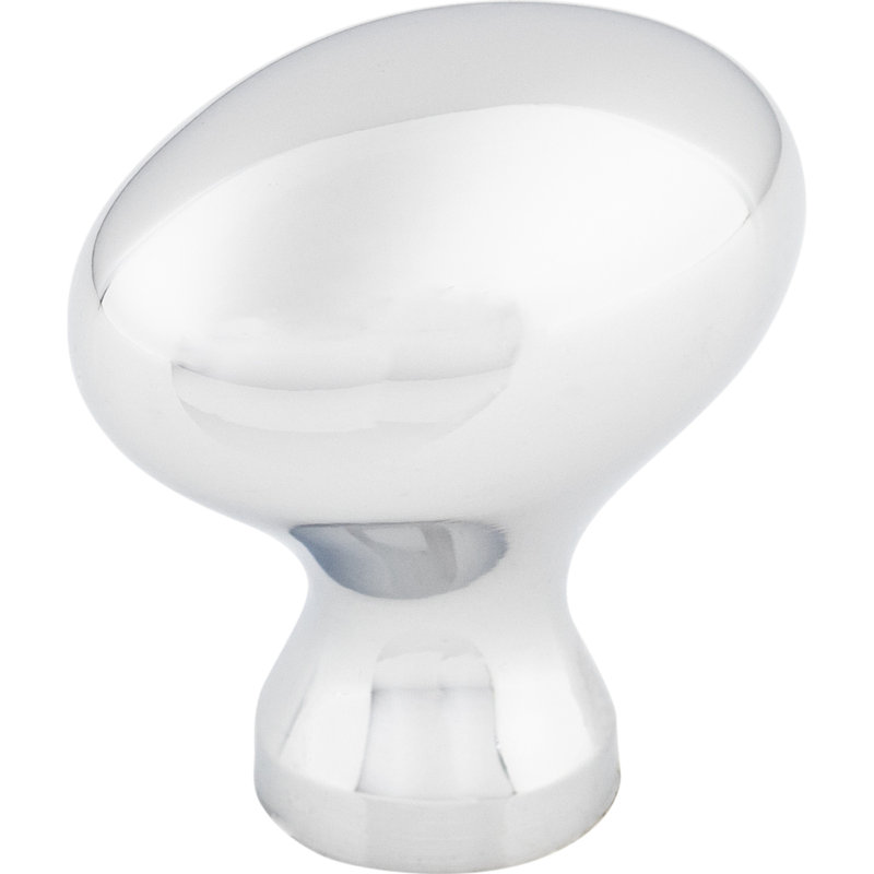 Egg 1 1/4" Length Oval Knob, Polished Chrome