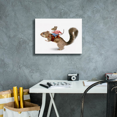  «Squirrel Rodeo» par John Hovenstine, art mural sur toile, 16 po x 12 po