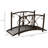 Outsunny 3.3FT Metal Arch Zen Garden Bridge with Safety Siderails, Decorative Footbridge, Delicate Floral Scrollwork for Stream, Fish Pond, Brown