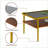 Gray Tempered Glass &amp; Golden Legs Rectangle Coffee Table for Living Room, Easy-Clean Durable