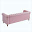 Canapé Chesterfield en velours rose de 215 cm (84,65 pouces) pour salon