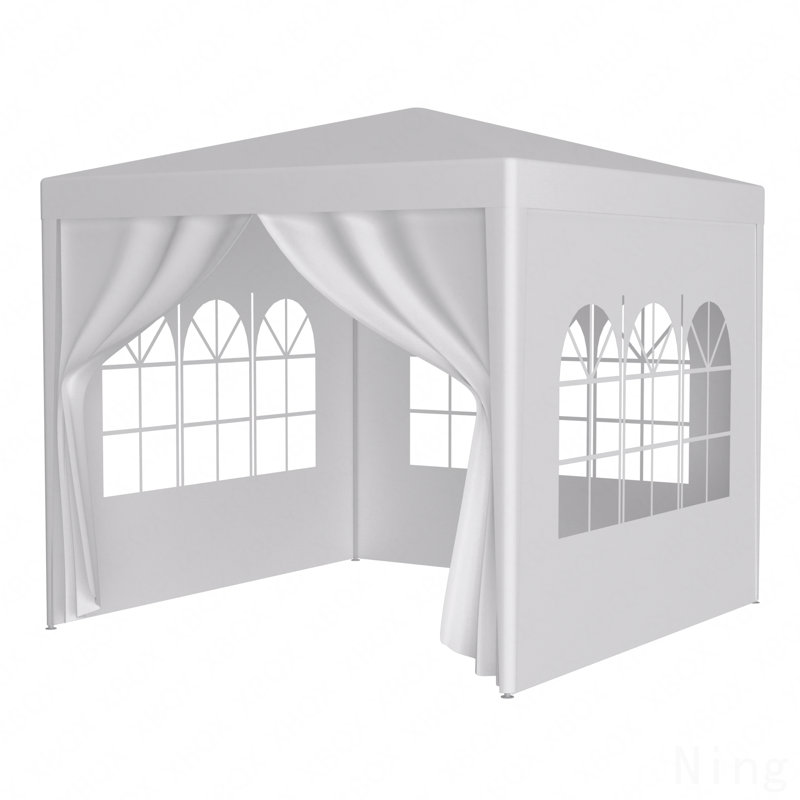 Pavillon de jardin 10 x 10 pi, pour une utilisation festive avec parois latérales amovibles, Blanc
