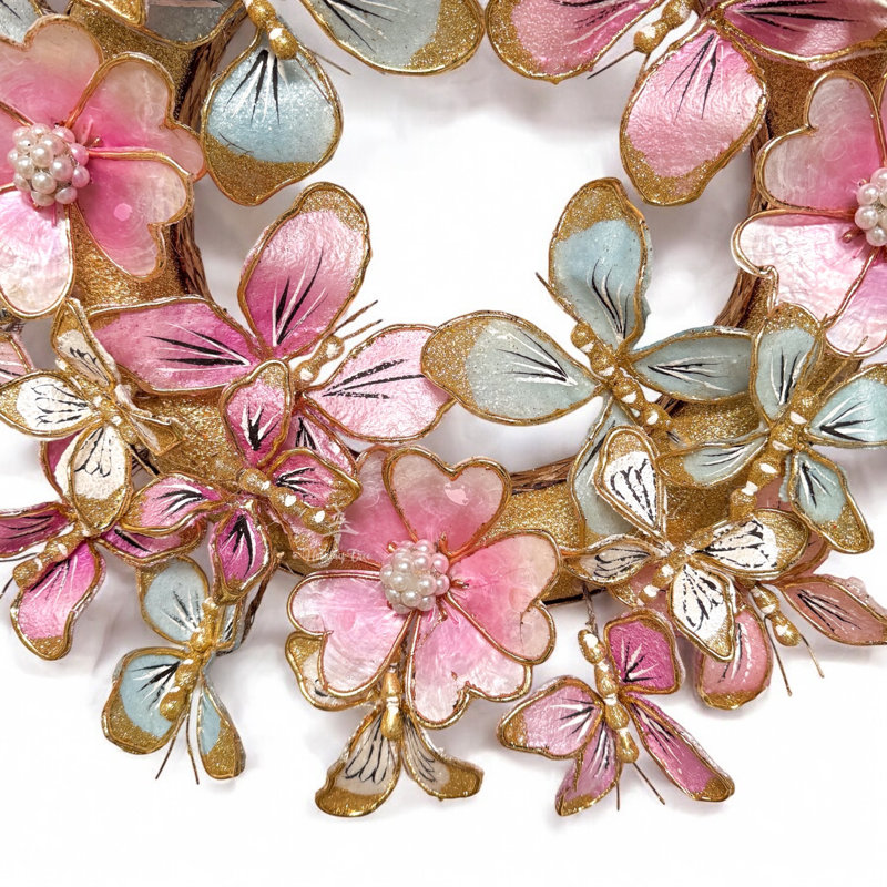 22" Shimmering Butterfly Wreath