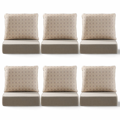Coussins d'extérieur épais de 6 po 22 po x 24 po x 6 po, coussins d'extérieur réversibles à assise profonde, coussin de remplacement épais protégé contre les rayons UV pour meubles de patio pivotants en rotin d'osier