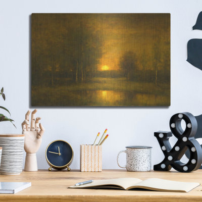  'Glowing Sundown' by Michael Fratrich Metal Wall Art, 16" x 12"