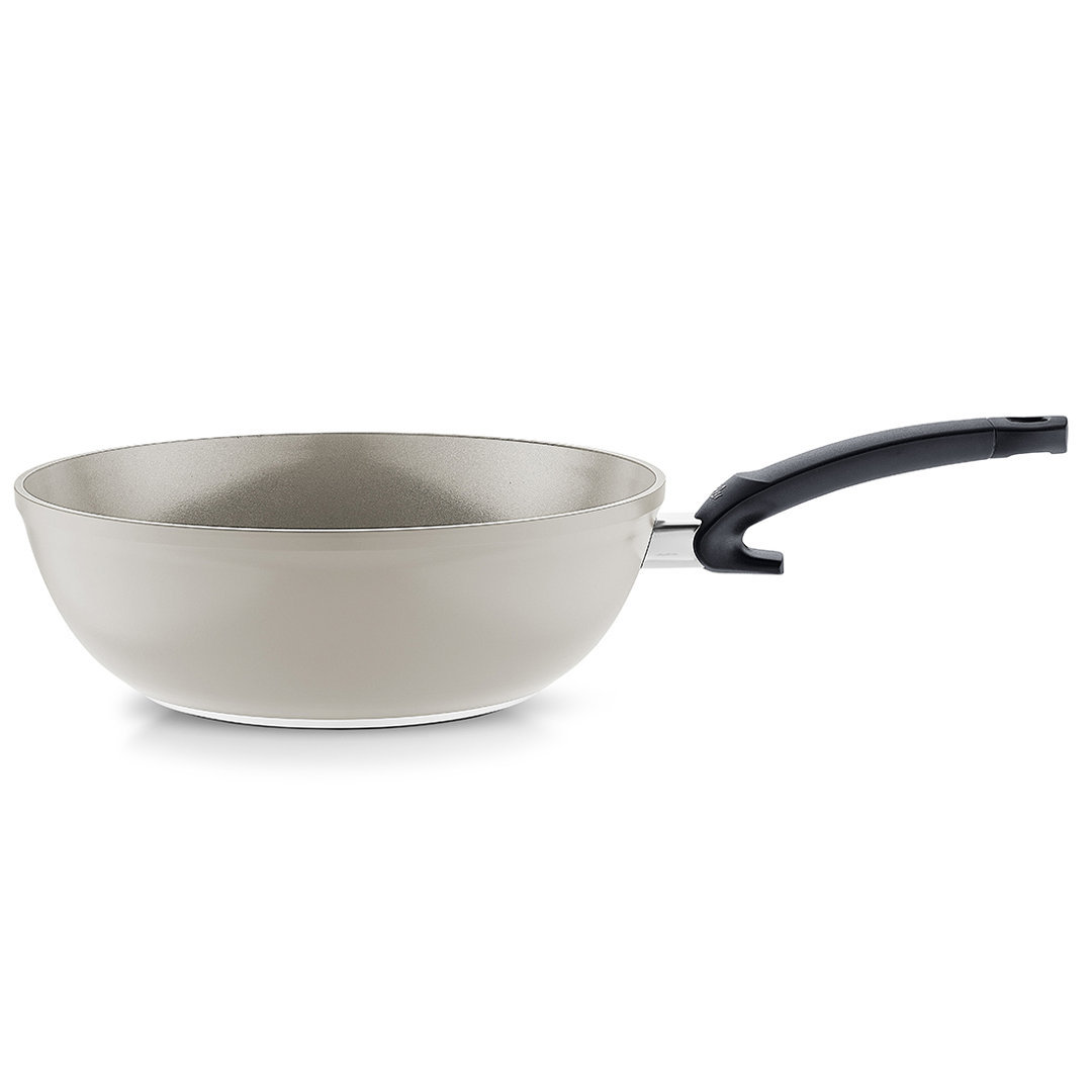 Fissler Ceratal Ceramic Non-Stick Wok, Warm Grey, Made without PFAS Fissler