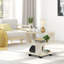 Table de chevet simple cubique ouverte, planche de bois manufacturée en grain naturel clair avec patins en caoutchouc noir-917280487