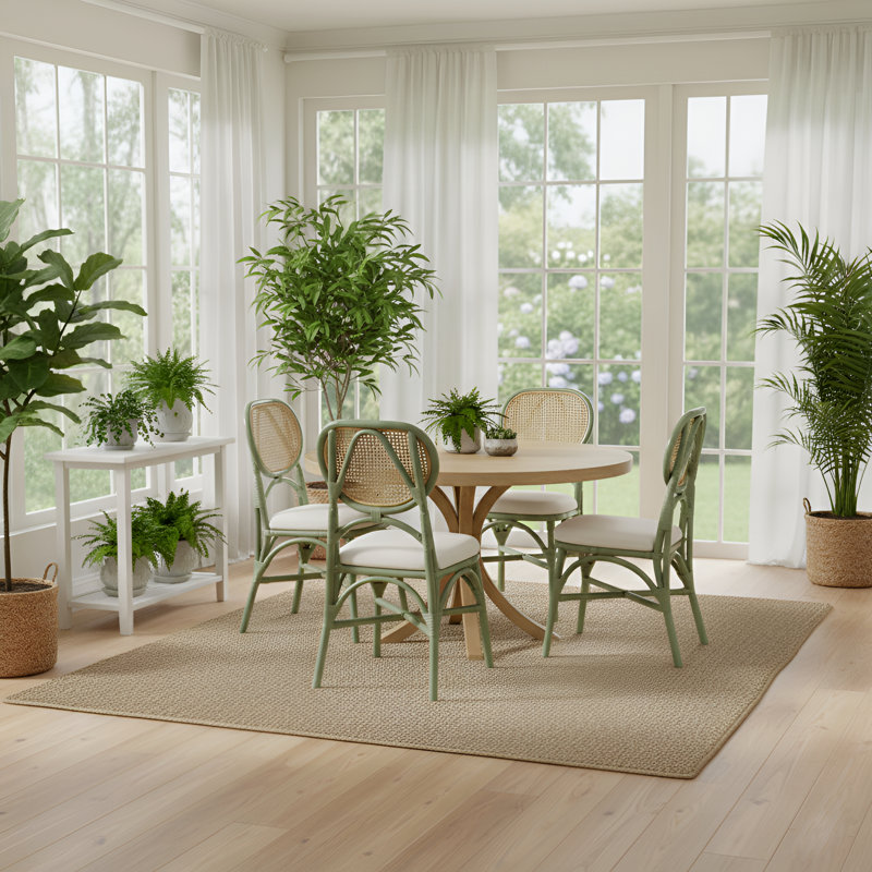 Chaise en rotin Aileen - vert, Vert