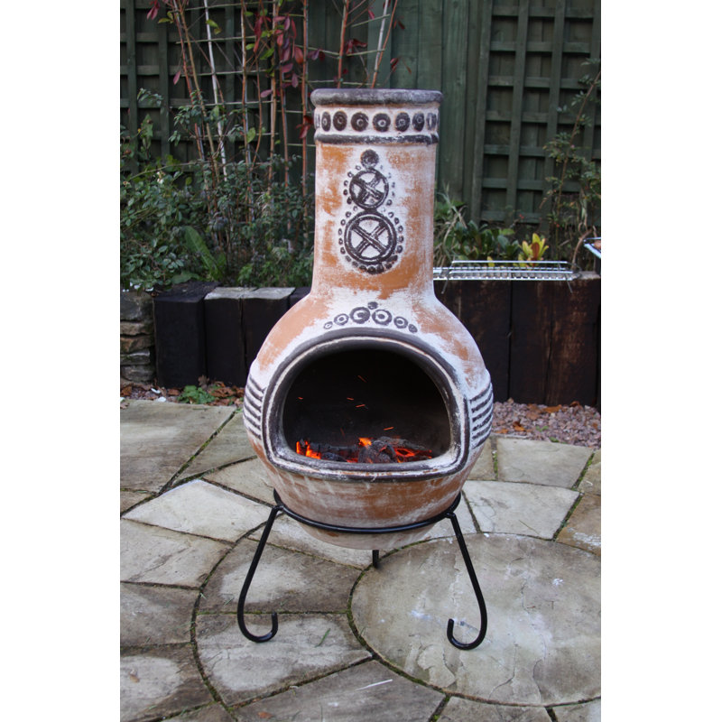 Column Clay Chimenea, 110 cm H x 45 cm W x 45 cm D