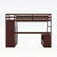 Lit mezzanine simple avec 7 tiroirs, 2 tablettes et bureau pour une utilisation compacte et multifonctionnelle dans les chambres modernes-133490514-133490516