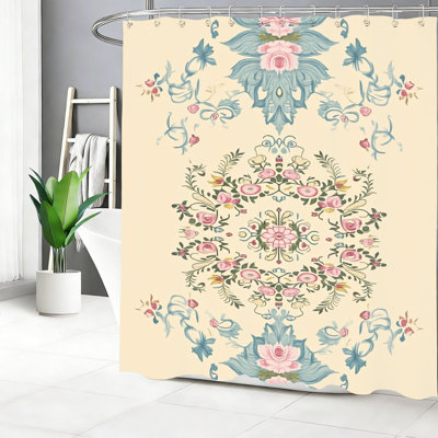 Vintage Nautical Shower Curtain Retro Bath Decor 72x72 Inch Blue