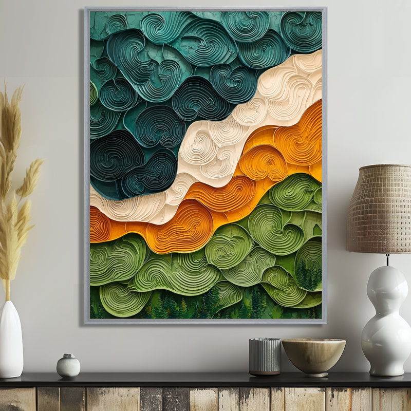 Impression sur toile encadrée Odilo Biomorphism Earth Ephemeral Pathway V - Lyrical Abstraction, H 20 po x l 12 po