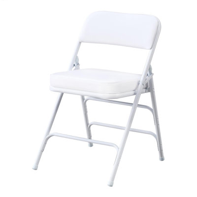  Ultra Thick Padded Folding Chair - Comfortable Metal Chair for Indoor & Outdoor 1 Pack-White