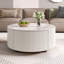 Table basse ronde moderne et fonctionnelle avec roulettes et deux tiroirs, idéale pour divers espaces de vie et décors-1308710535