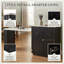 Table de cuisine 82,6 "en MDF avec rangement double-face, 2 tiroirs et 2 tablettes ouvertes noires-129948090