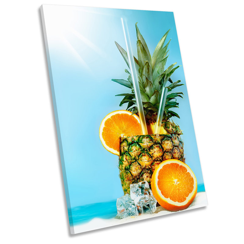Pineapple Fruit Cocktail - Wrapped Canvas Print, 45.7cm H x 30.5cm W x 2cm D