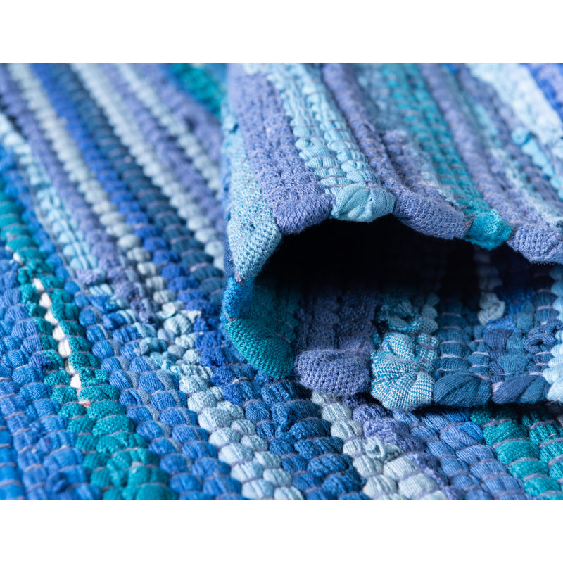 Prater Cotton Striped Indoor Rug, Rectangle 2'2" x 3'