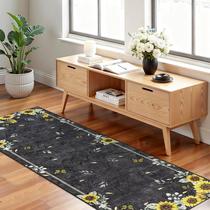 Tapis lavable à la machine Sun Sun, Tapis de couloir 2 pi x 6 pi