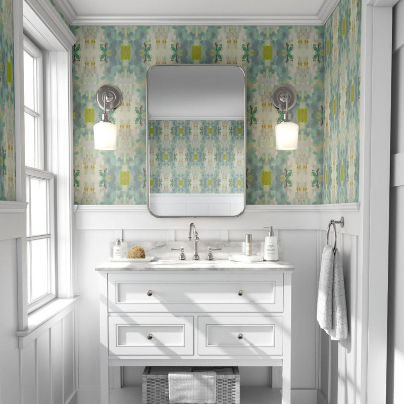 Coral Bay Green Wallpaper, Paper