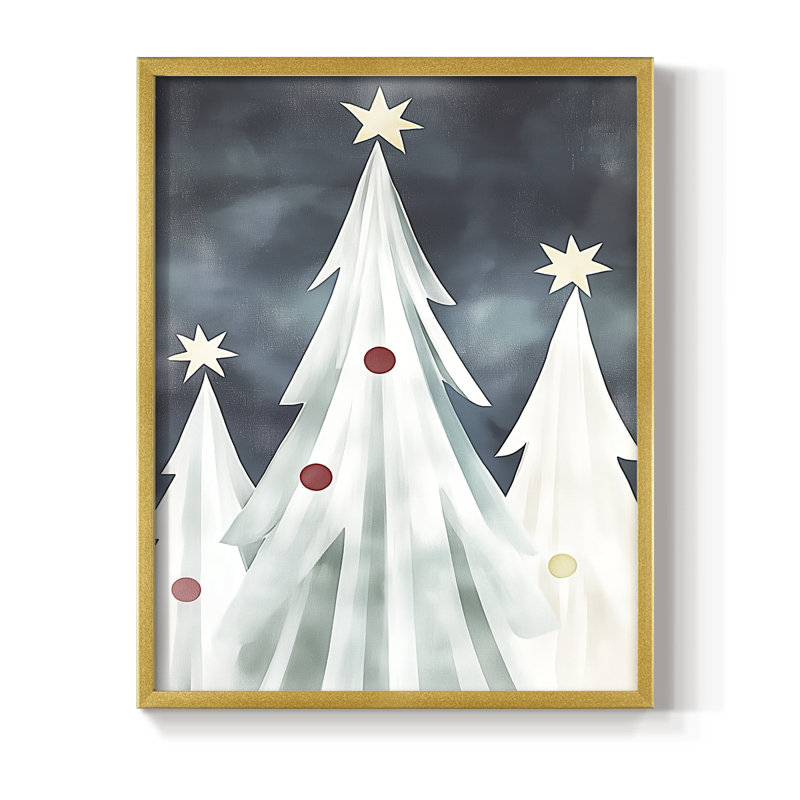 Christmas Holiday Art DCCCLVII Framed Print - Solid Wood, H 30 po x l 24 po, Doré