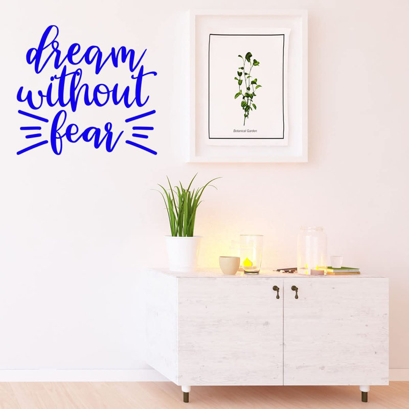 Adhésif décoratif Rêve sans peur, H 11 po x l 12 po, Bleu
