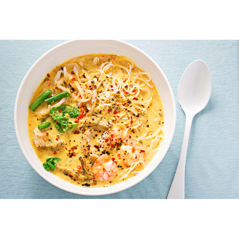 Chicken And Prawn Laksa by Bartosz Luczak - Wrapped Canvas Print, 30cm H x 46cm W