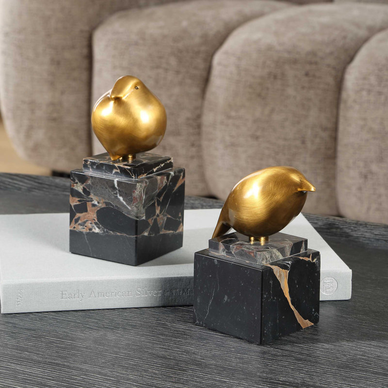 Figurines de pinson doré Uttermost