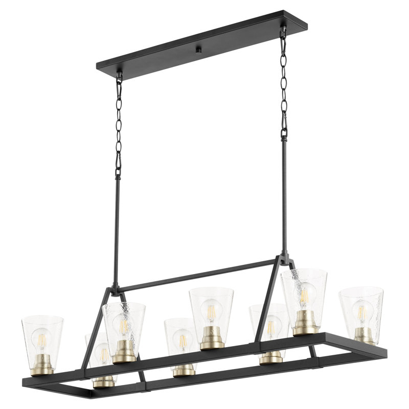 Bim 8 - Light Dimmable Square / Rectangle Chandelier, Aged Brass