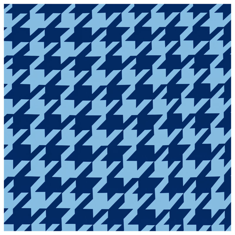 Blue Houndstooth Pattern Double Sided Throw Pillows, 18 x 18 inches
