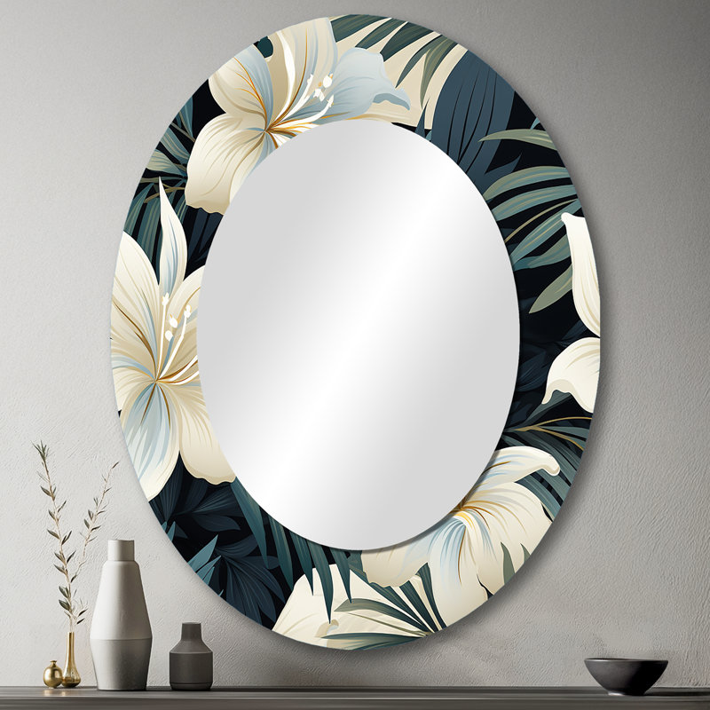 Motif botanique beige et gris Jungle, H 43 po x l 33 po