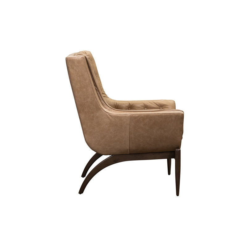 Verona Chair in Morgan Flax, Dark Brown, Verona Light Brown Genuine Leather