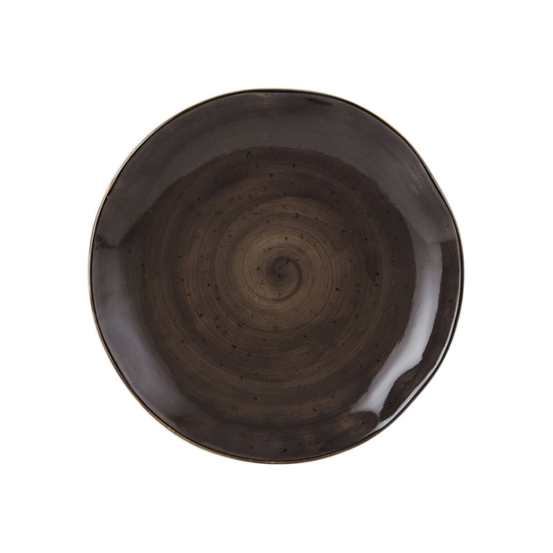 Assiette artisanale 10 1/4 po, 12, Noir