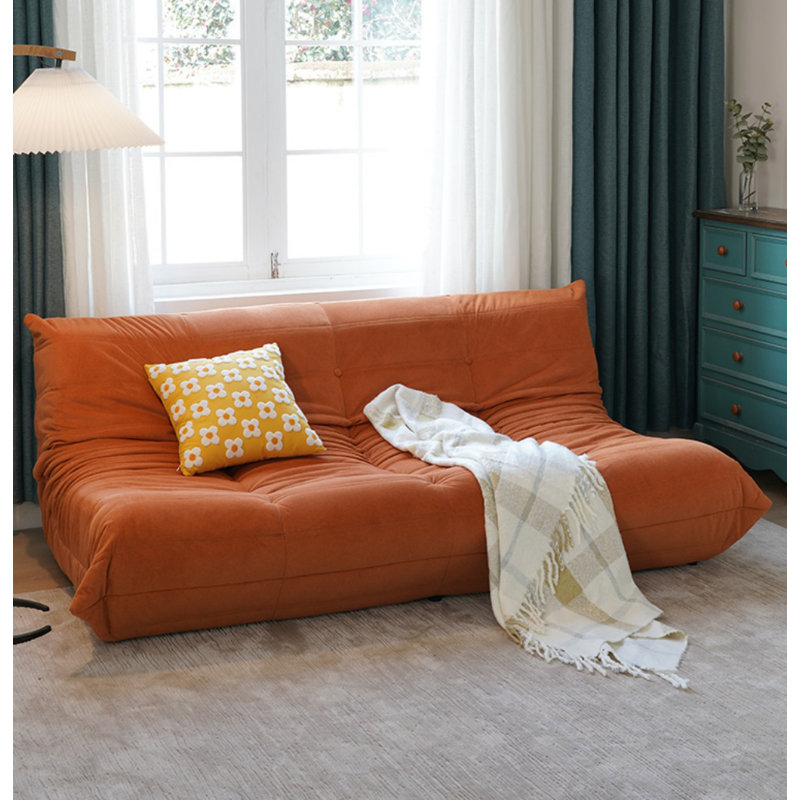 Canapé simple et créatif de 70,8 po, Fibre de polyester orange