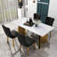 Ensemble de salle à manger rectangulaire à double piédestal avec chaise capitonnée-1441348220-1441348218
