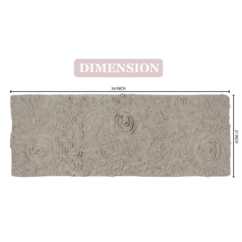 Skak Cotton Bath Rug, 21" W x 54" L, Linen