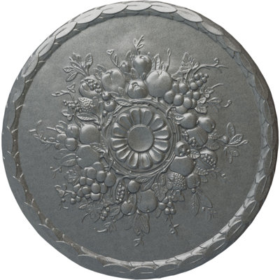Endurathane Anthony Harvest Ceiling Medallion, 22 1/2"OD x 1 1/4"P (Fits Canopies up to 2 1/8"), Hand-Painted Platinum Finish
