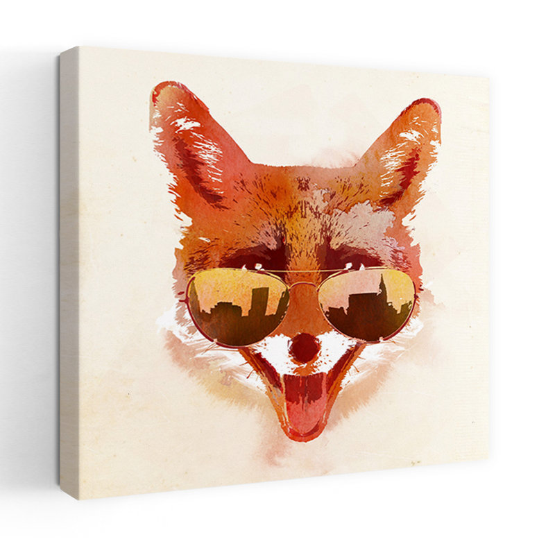 Big Town Fox, art urbain contemporain, H 18 po x l 18 po