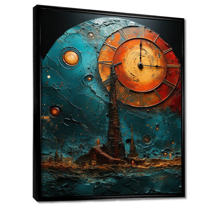 «City That Never Sleep Nocturnal New York», impression d'art mural paysage abstrait, Cadre flottant noir, H 40 po x l 30 po