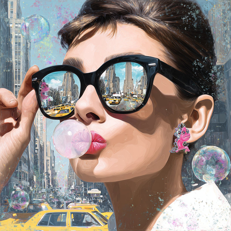 Art mural sur toile Urban Glamour Bubblegum, H 40 po x l 40 po