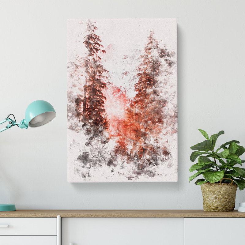 Mountain Through The Forest - Wrapped Canvas, 76cm H x 50cm W x 3cm D