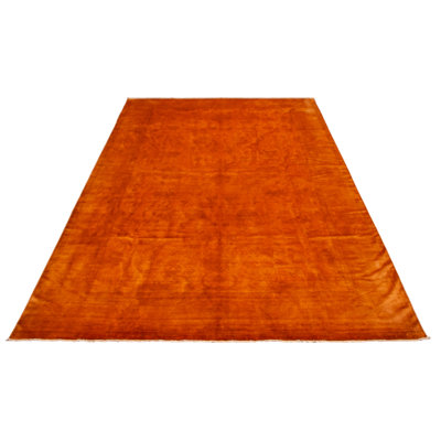 One of kind Hand-Knotted Vibrance Burnt Orange Rug 12'2" x 17'4"