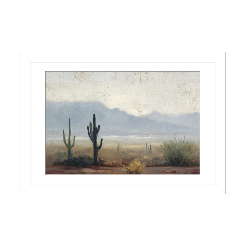 «Lonely In The Desert», reproduction d'art mural, papier d'art encadré, 24 po x 16 po, Framed Paper, Blanc