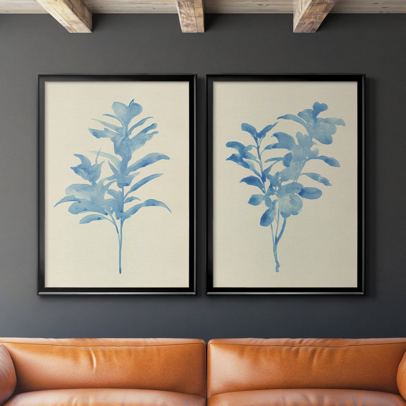 Verditer Fig I - ensemble de 2 reproductions d'art sur toile encadrées, H 36,5 po x l 53 po x P 1,25 po, Noir