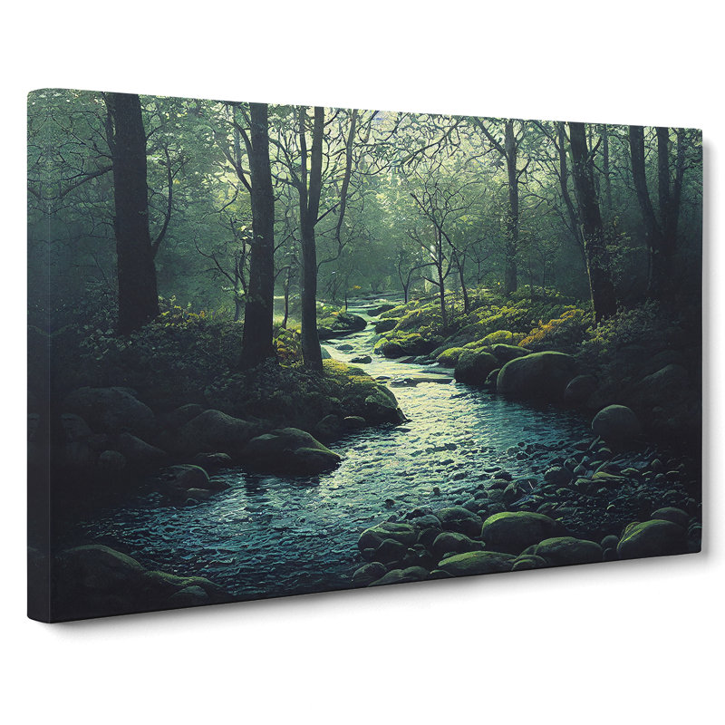 Fantastic Forest Stream - Wrapped Canvas Print, 35cm H x 50cm W x 3cm D