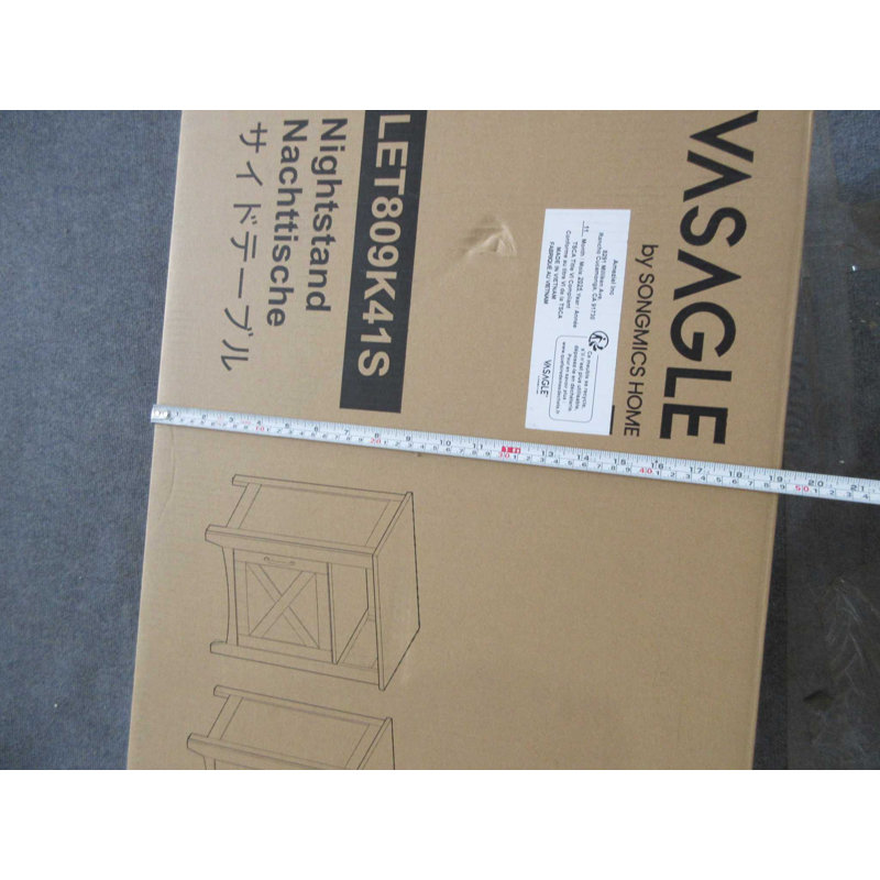 Table de chevet Bauman, Ensemble de 2, Blanc / brun miel